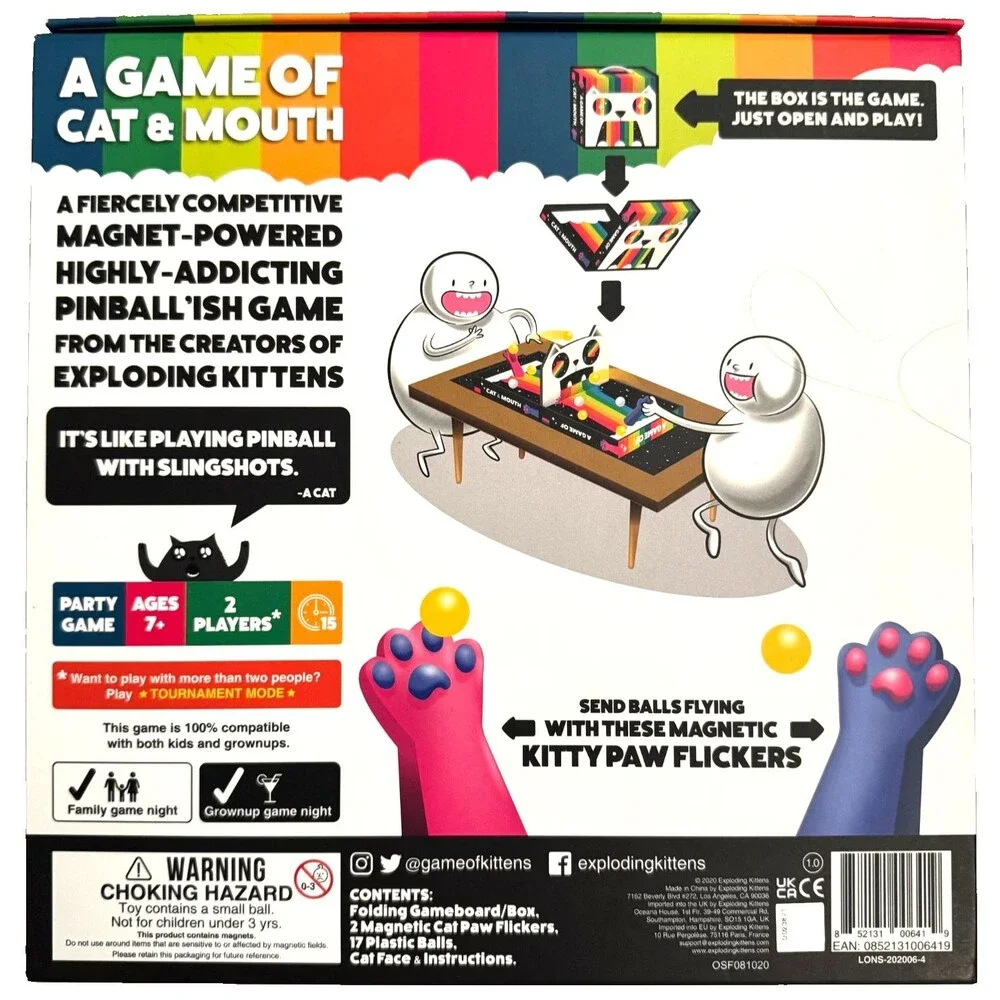 A Game of Cat and Mouth by Exploding Kittens - 2 Players - Ages 7+ Games Family